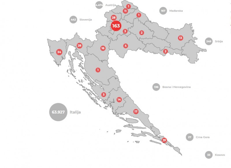 Ažurirano 25.03. u 08:00. Izvor: Hrvatski zavod za javno zdravstvo